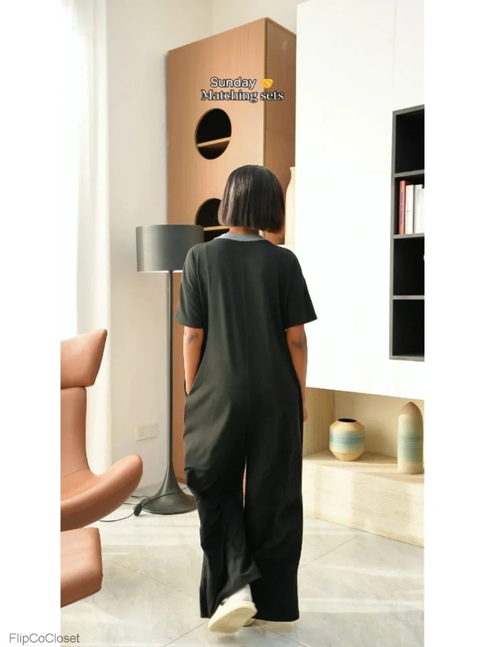 Women's Casual Loose Jumpsuit Short Sleeve V-Neck Button Down One Piece Wide